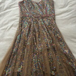 Dress the Population Sequin and Nude Tulle Dress